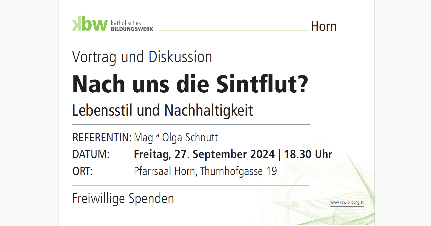 Vortrag - Nach uns die Sintflut? 